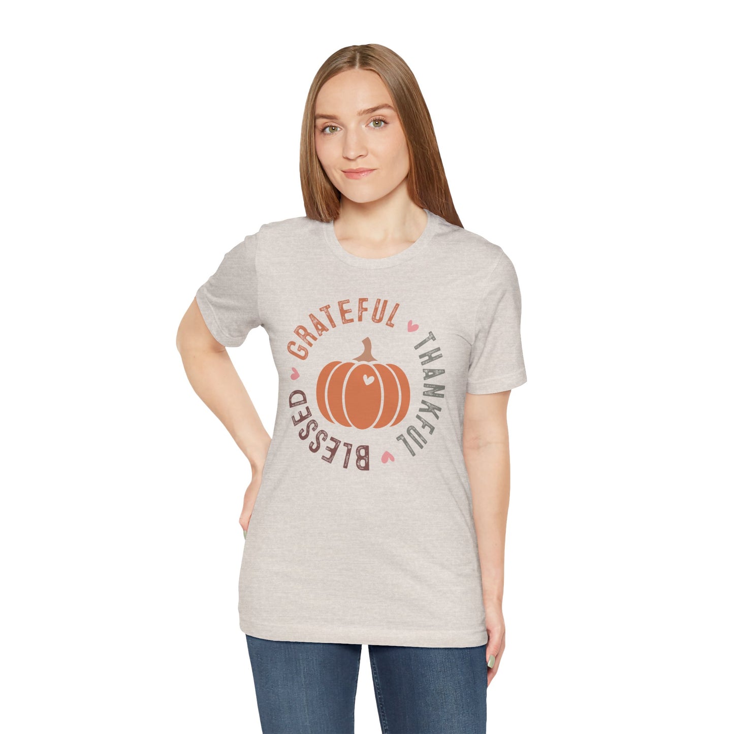 Grateful Thankful Blessed Pumpkin - Fall Thanksgiving T-Shirt