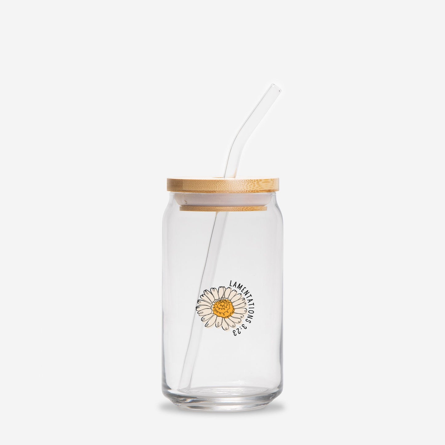 New Fresh Mercies Lamentations 3:23 - Glass Iced Coffee Cup 16oz with Scripture