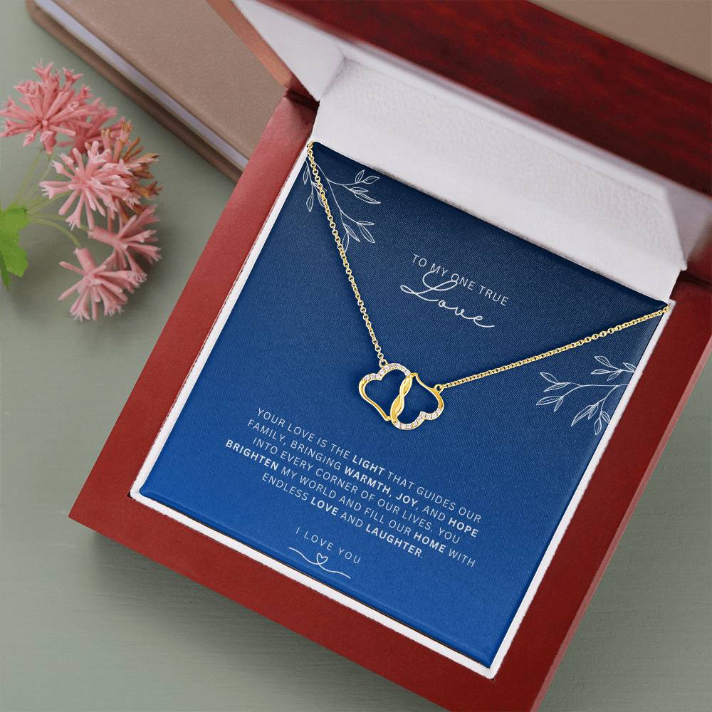 Necklace for Wife One True Love - Gold and Diamond Necklace