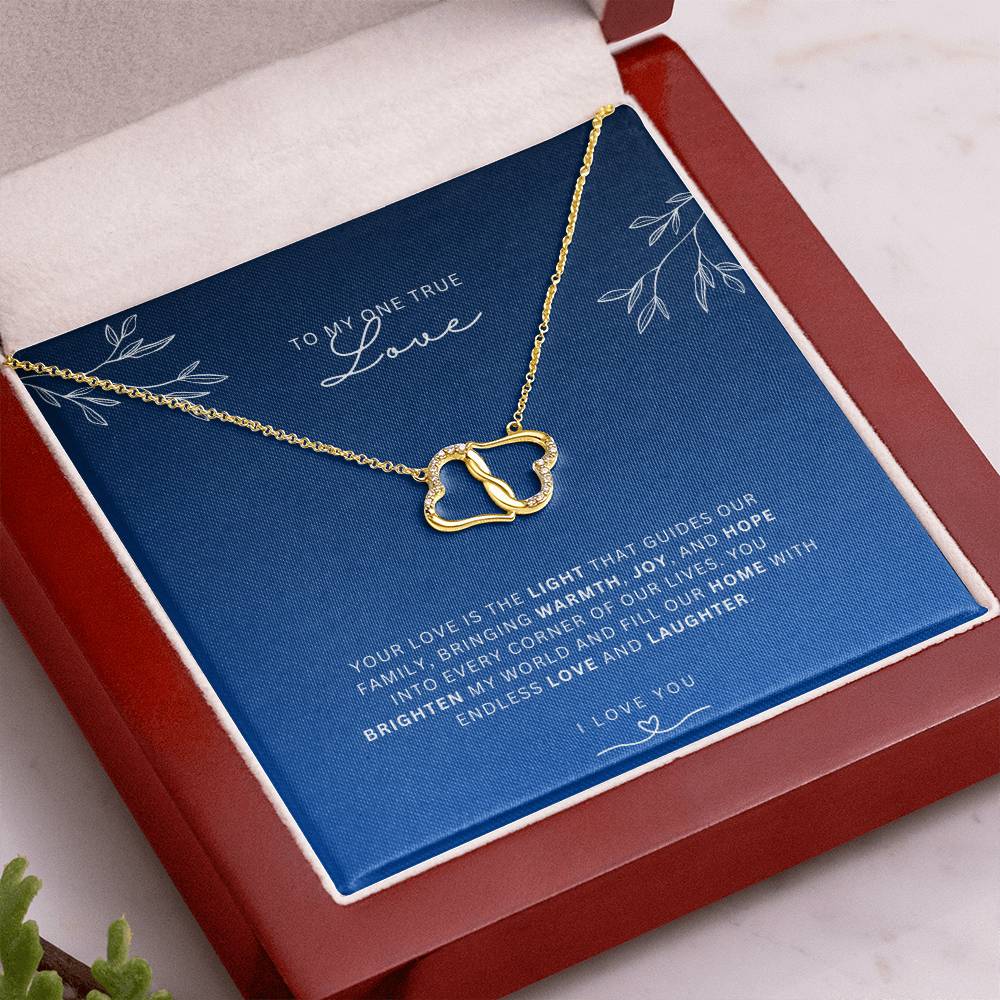 Necklace for Wife One True Love - Gold and Diamond Necklace