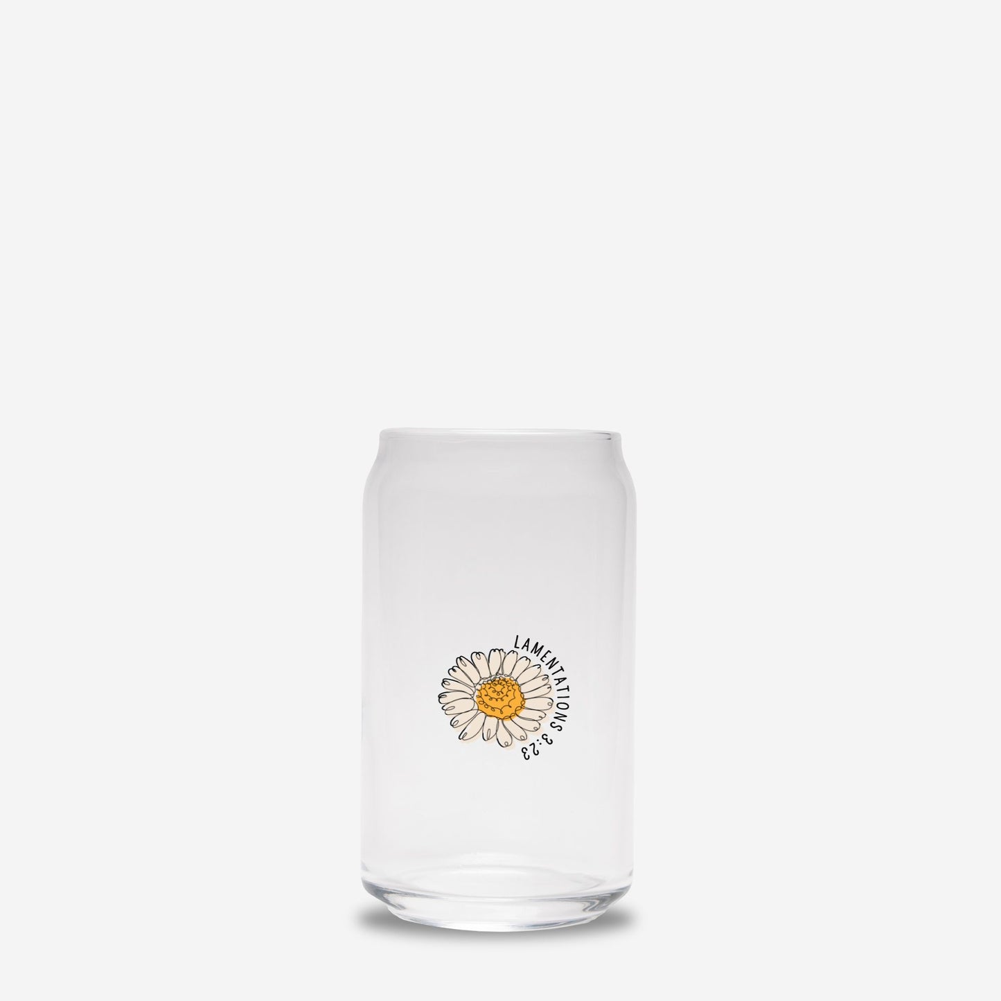 New Fresh Mercies Lamentations 3:23 - Glass Iced Coffee Cup 16oz with Scripture