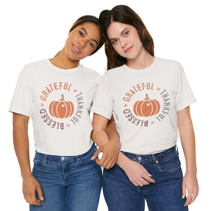 Grateful Thankful Blessed Pumpkin - Fall Thanksgiving T-Shirt