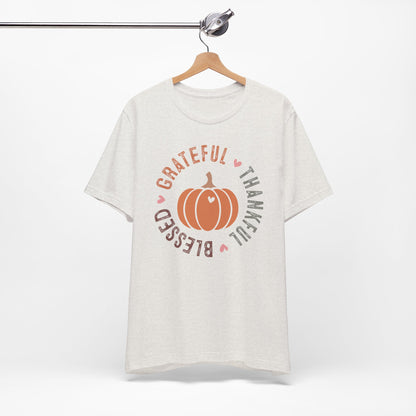 Grateful Thankful Blessed Pumpkin - Fall Thanksgiving T-Shirt