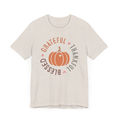 Grateful Thankful Blessed Pumpkin - Fall Thanksgiving T-Shirt