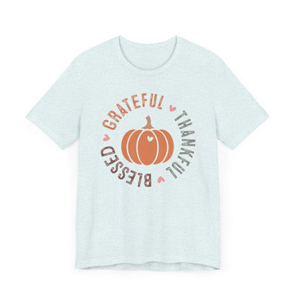 Grateful Thankful Blessed Pumpkin - Fall Thanksgiving T-Shirt