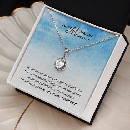 Necklace for Mom Thank You - Gratitude Gift for Mom