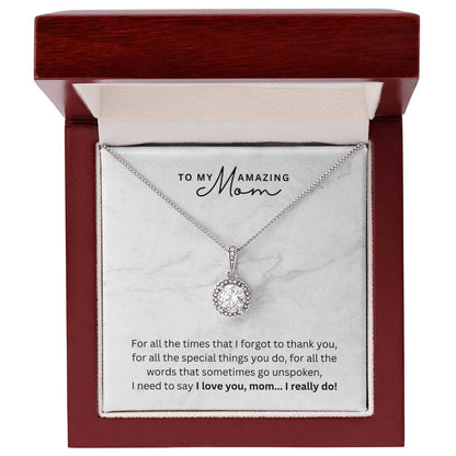 Necklace for Mom Thank You - Gratitude Gift for Mom