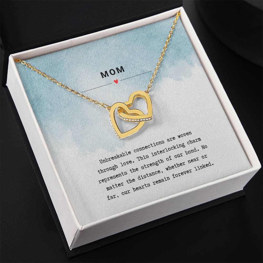 Gift for Mom Unbreakable Bond - Interlocking Hearts Necklace