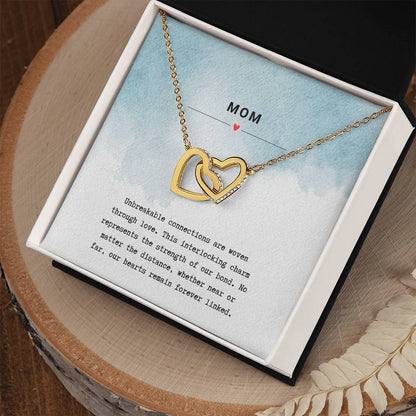 Gift for Mom Unbreakable Bond - Interlocking Hearts Necklace