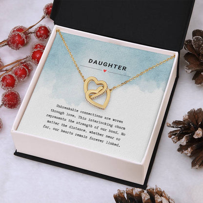 Gift for Daughter Unbreakable Bond - Interlocking Hearts Necklace