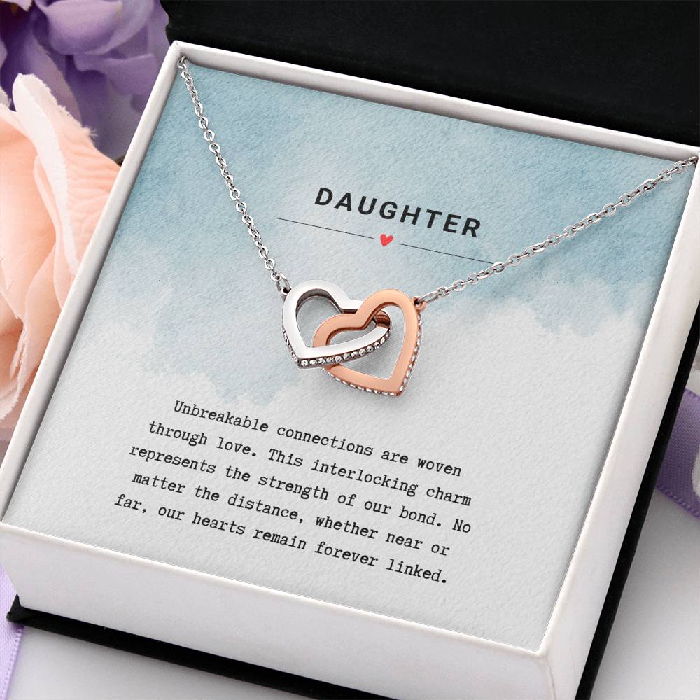 Gift for Daughter Unbreakable Bond - Interlocking Hearts Necklace