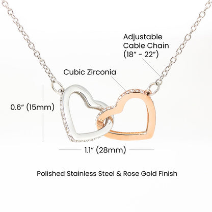 Gift for Daughter, Love Lasts Forever - Interlocking Heart Necklace