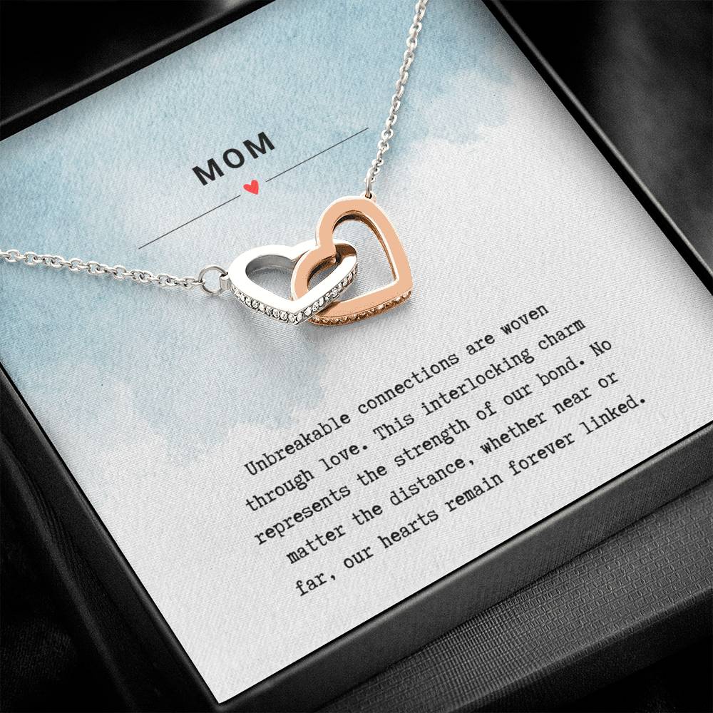 Gift for Mom Unbreakable Bond - Interlocking Hearts Necklace