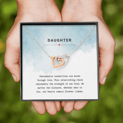 Gift for Daughter Unbreakable Bond - Interlocking Hearts Necklace