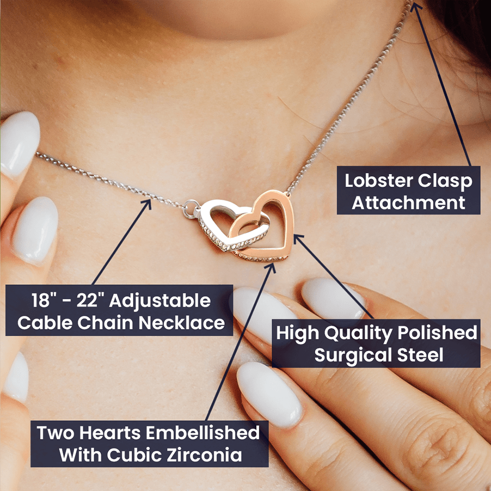 Gift for Daughter, Love Lasts Forever - Interlocking Heart Necklace