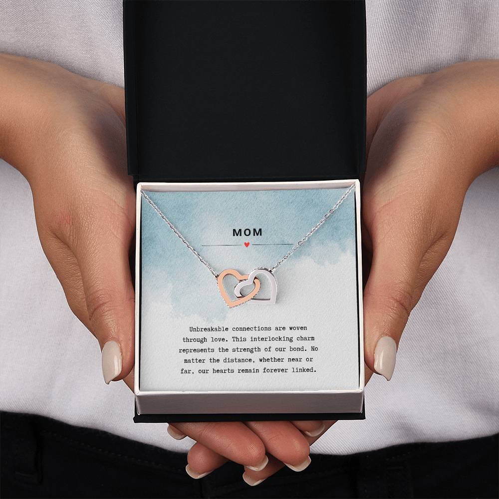 Gift for Mom Unbreakable Bond - Interlocking Hearts Necklace