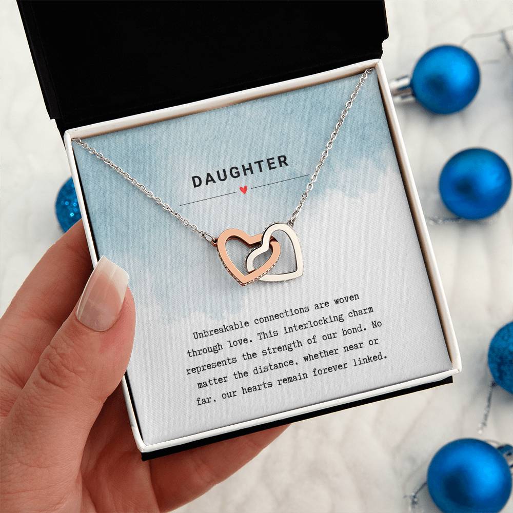 Gift for Daughter Unbreakable Bond - Interlocking Hearts Necklace