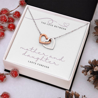 Gift for Daughter, Love Lasts Forever - Interlocking Heart Necklace