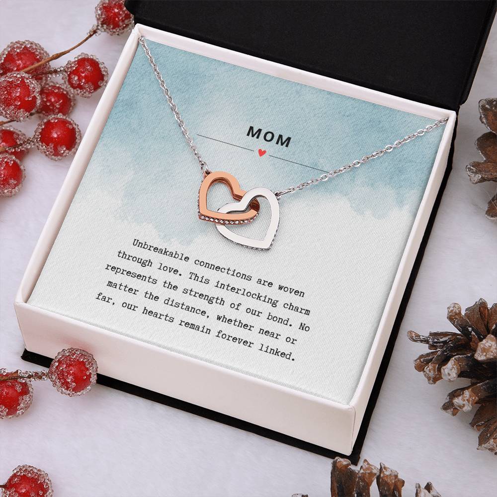 Gift for Mom Unbreakable Bond - Interlocking Hearts Necklace