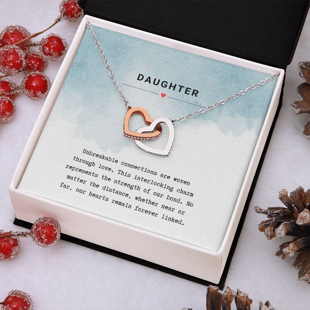 Gift for Daughter Unbreakable Bond - Interlocking Hearts Necklace