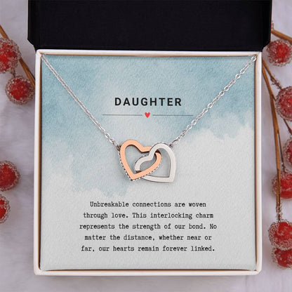 Gift for Daughter Unbreakable Bond - Interlocking Hearts Necklace