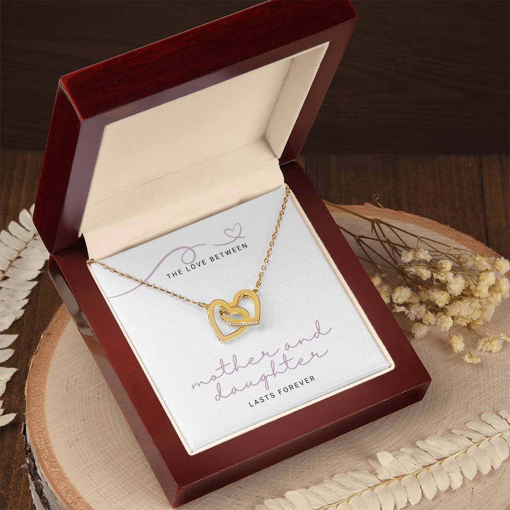 Gift for Daughter, Love Lasts Forever - Interlocking Heart Necklace