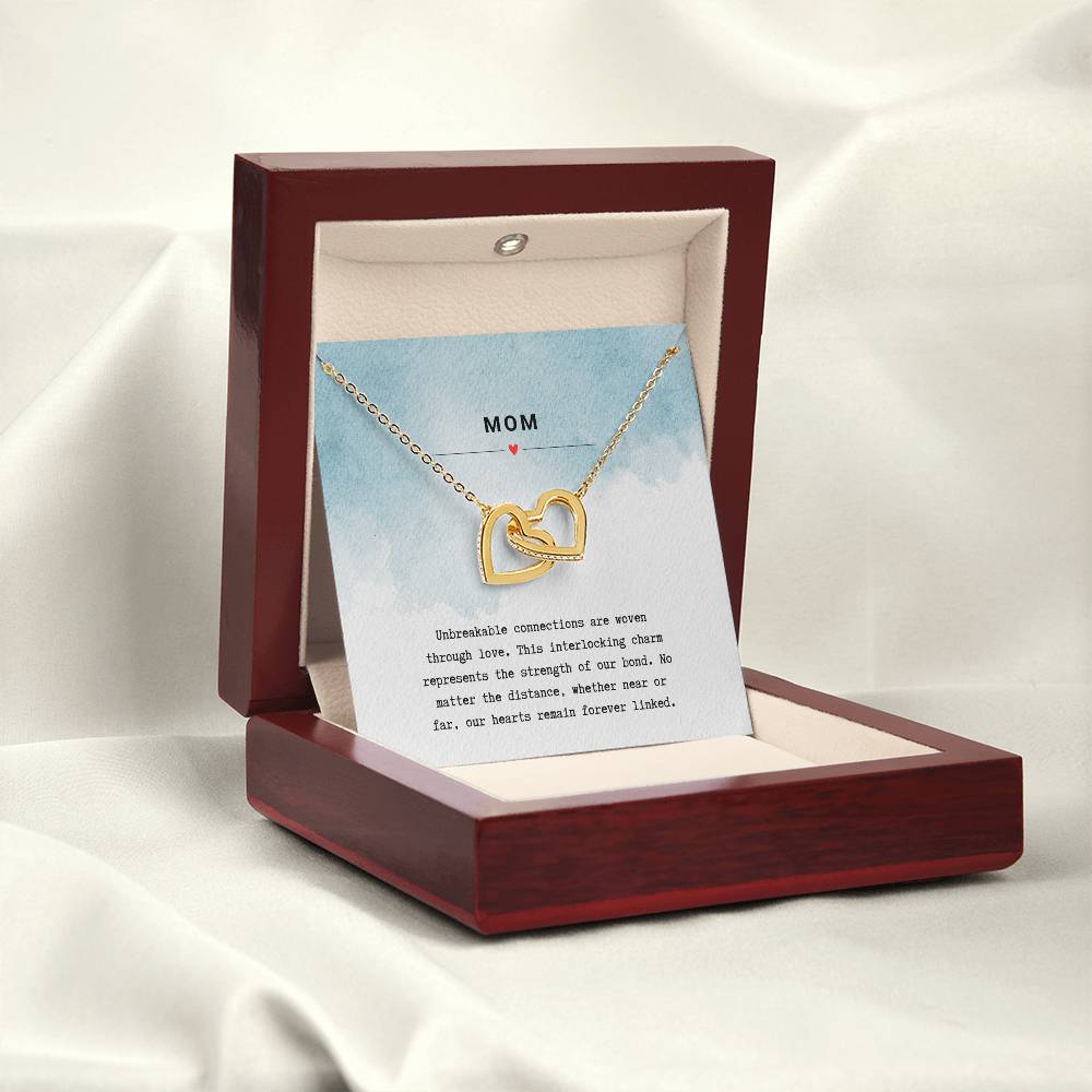 Gift for Mom Unbreakable Bond - Interlocking Hearts Necklace