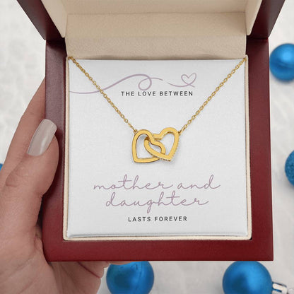 Gift for Daughter, Love Lasts Forever - Interlocking Heart Necklace