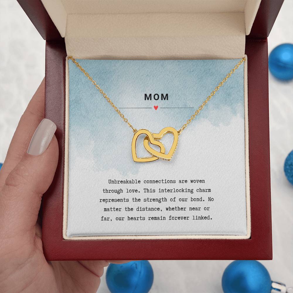 Gift for Mom Unbreakable Bond - Interlocking Hearts Necklace