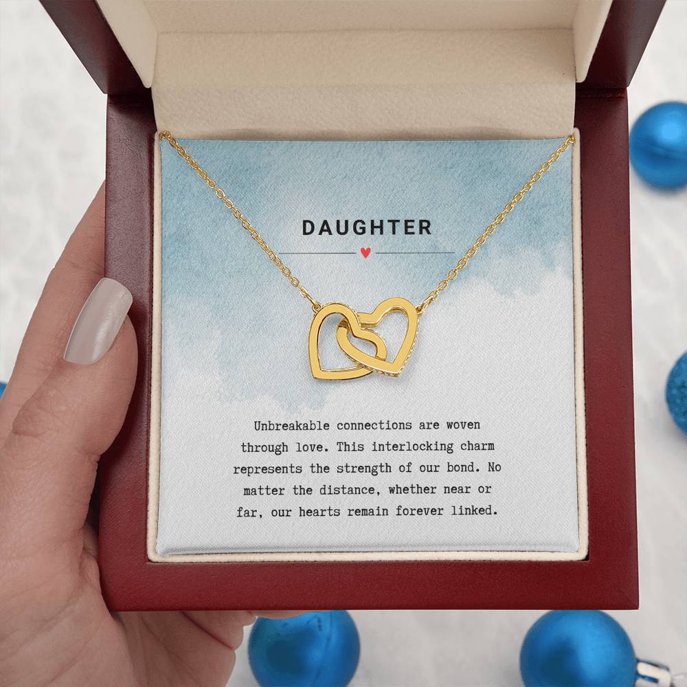 Gift for Daughter Unbreakable Bond - Interlocking Hearts Necklace