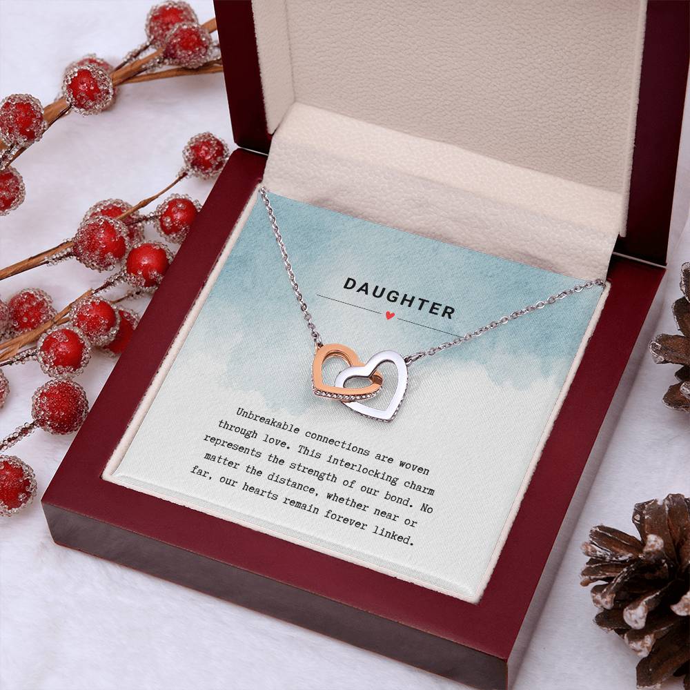 Gift for Daughter Unbreakable Bond - Interlocking Hearts Necklace