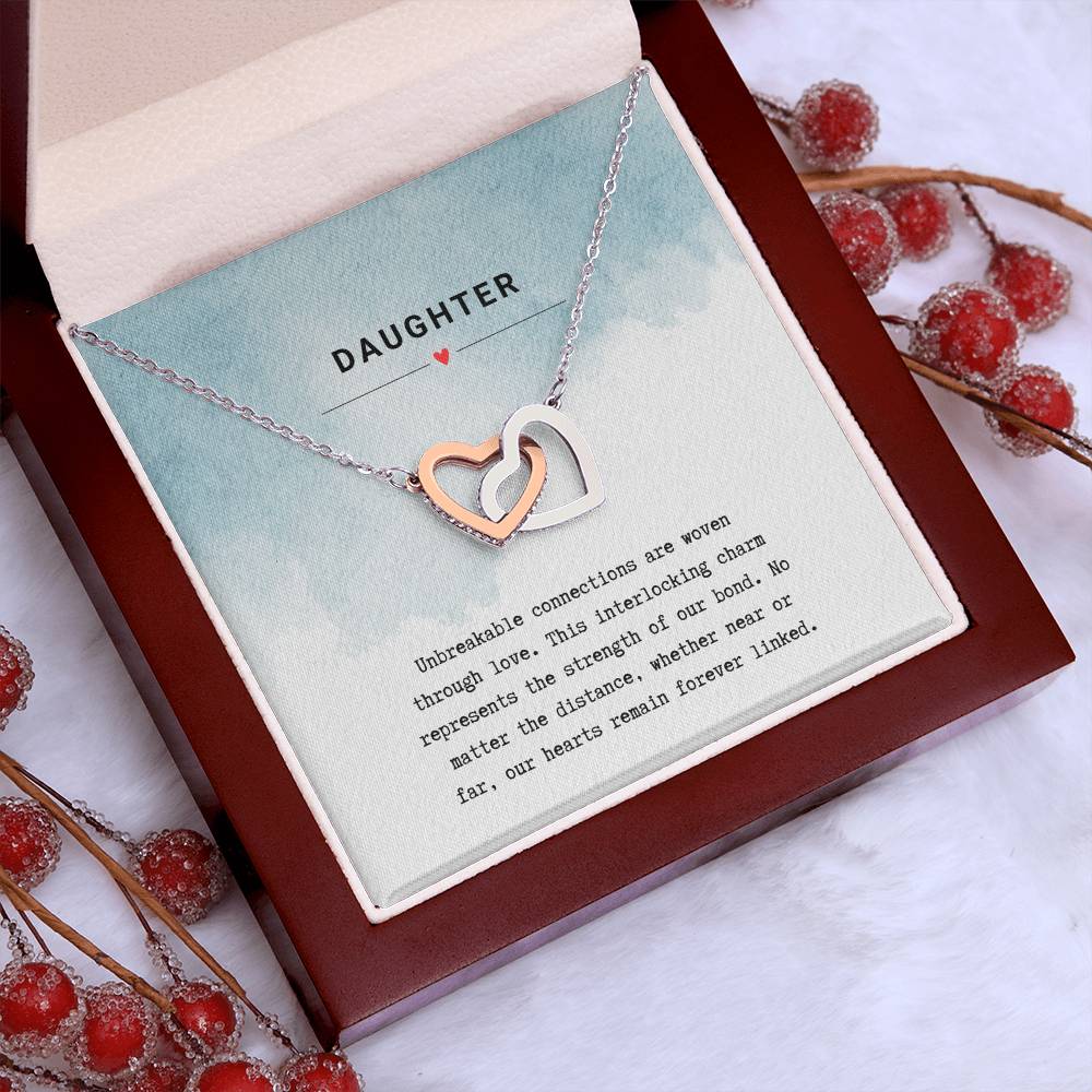 Gift for Daughter Unbreakable Bond - Interlocking Hearts Necklace