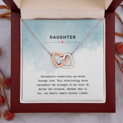 Gift for Daughter Unbreakable Bond - Interlocking Hearts Necklace