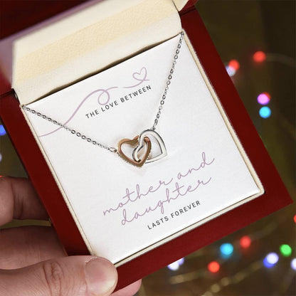 Gift for Daughter, Love Lasts Forever - Interlocking Heart Necklace