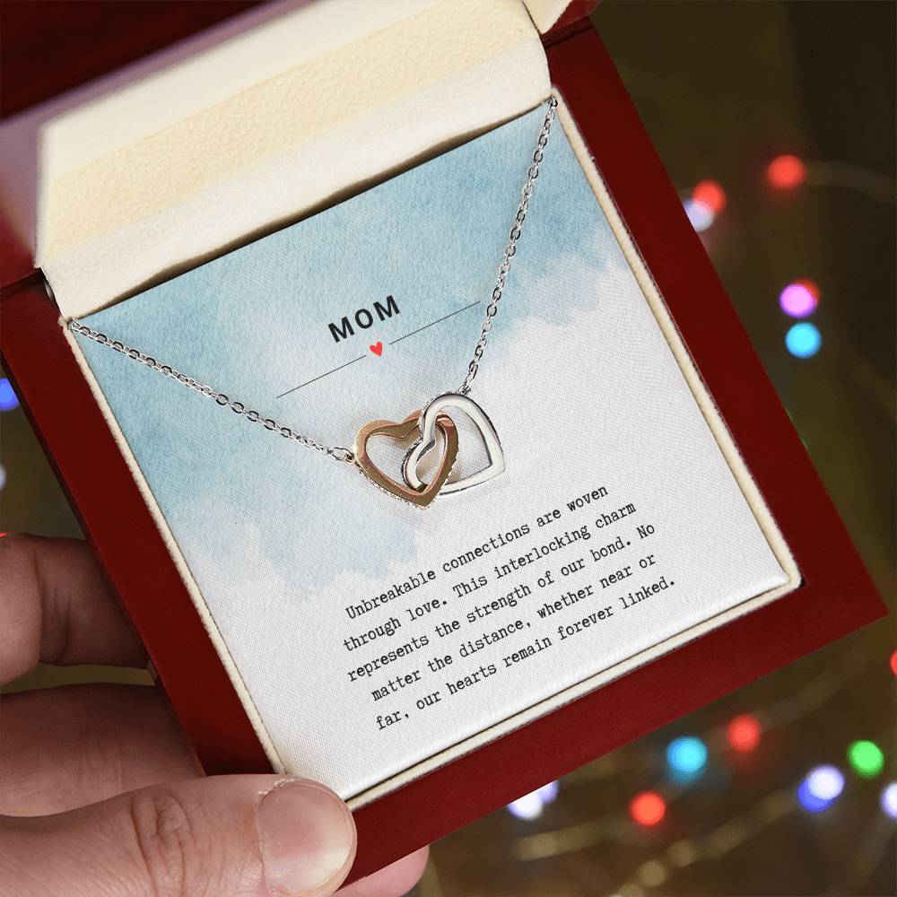 Gift for Mom Unbreakable Bond - Interlocking Hearts Necklace