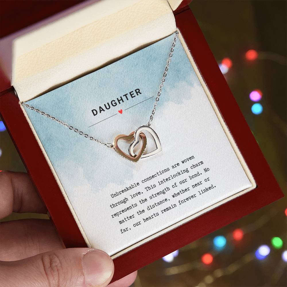 Gift for Daughter Unbreakable Bond - Interlocking Hearts Necklace