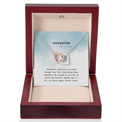 Gift for Daughter Unbreakable Bond - Interlocking Hearts Necklace