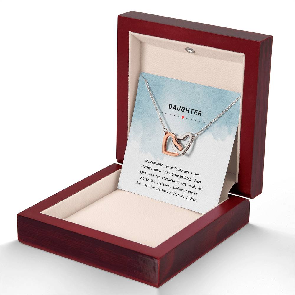 Gift for Daughter Unbreakable Bond - Interlocking Hearts Necklace