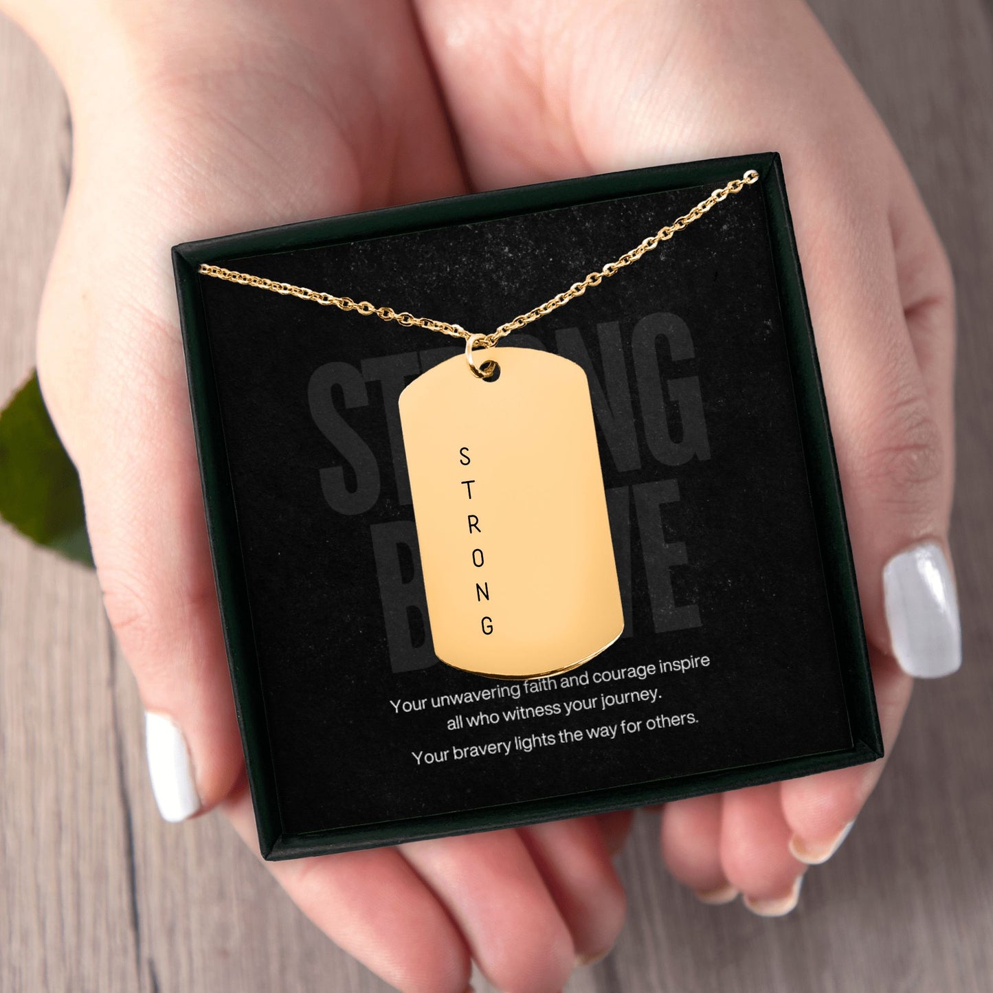 STRONG Tag Necklace - Your message on back