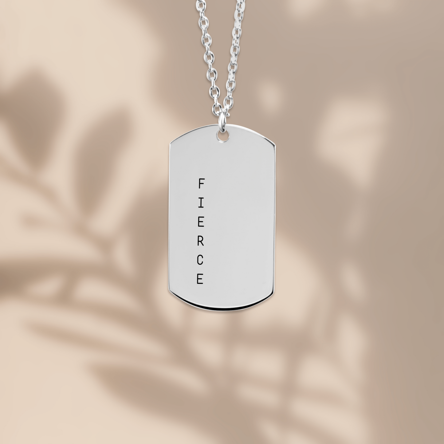 FIERCE Tag Necklace - Your message on the back