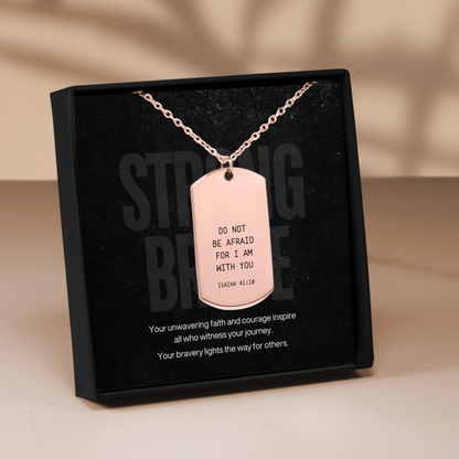 Isaiah 41:10 Tag Necklace - Your message on back