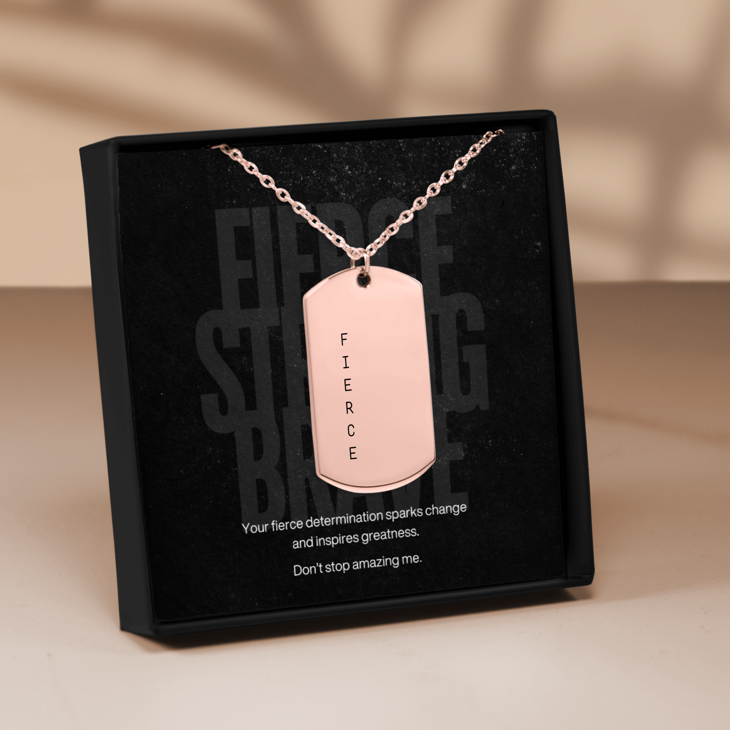 FIERCE Tag Necklace - Your message on the back